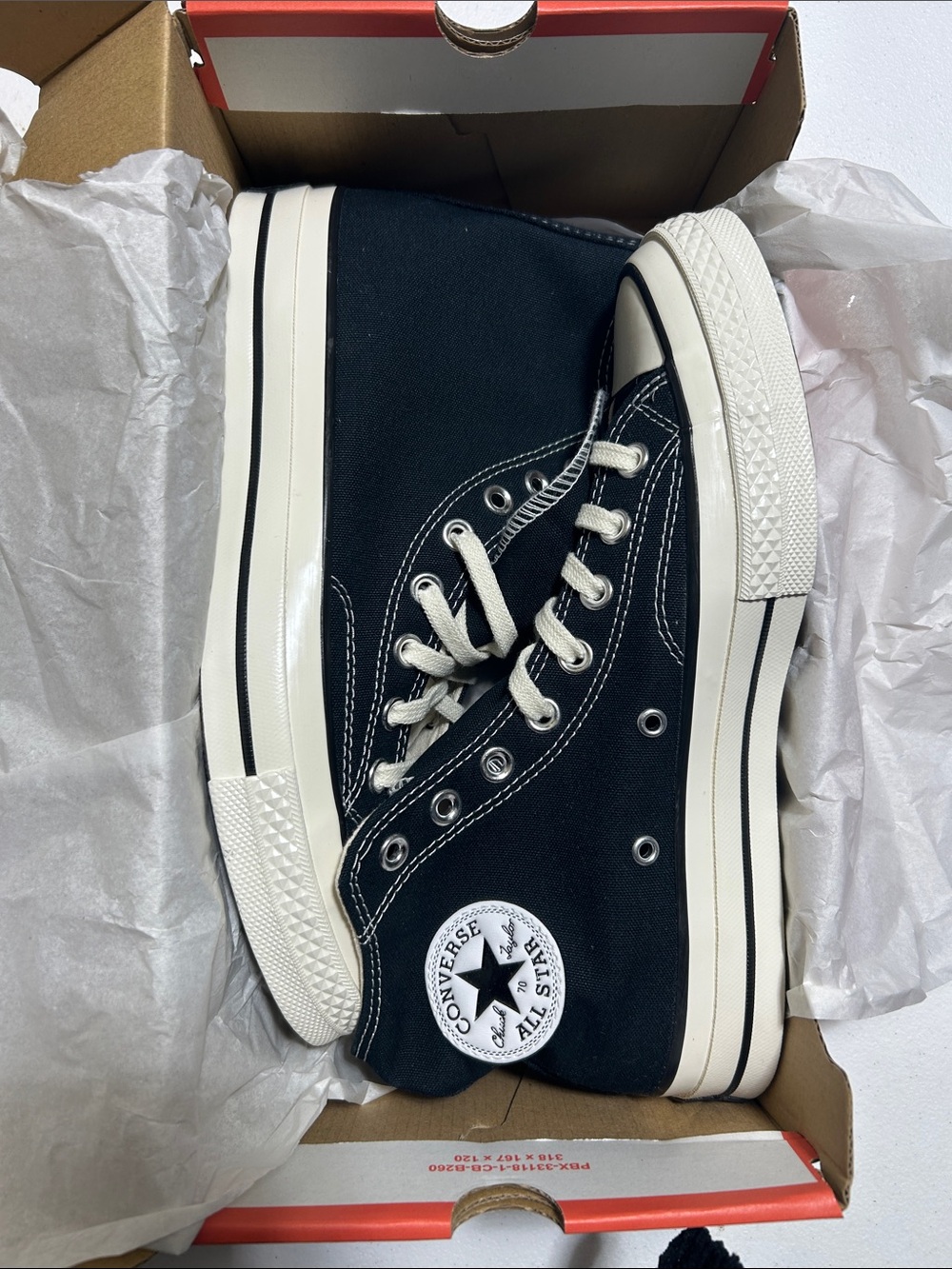 Converse unisex Black and White High Top Sneakers - Picture 2 of 5
